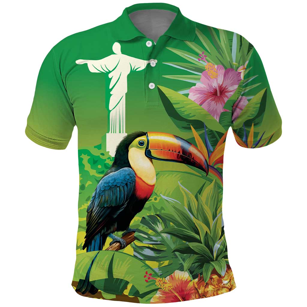Brazil Rio-Toucan Bird Personalized Polo Shirt Tropical Flowers LT9