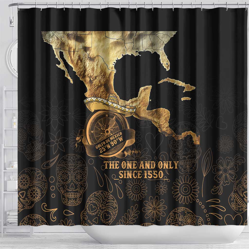 Gulf Of Mexico Shower Curtain Historic Gulf of Mexico Map Since 1550 LT9