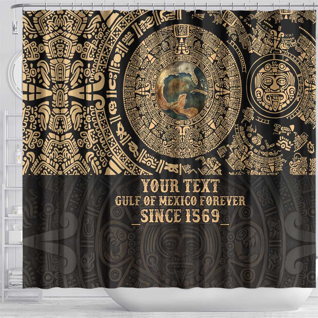 Gulf of Mexico Personalized Shower Curtain Since 1569 Aztec Vingtage LT9