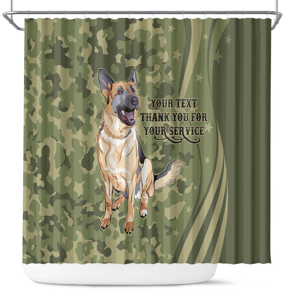 United States Canine Personalized Shower Curtain USA Military K9s Camouflage LT9