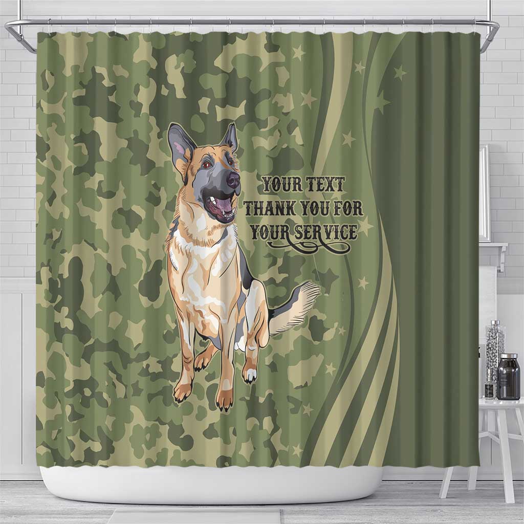 United States Canine Personalized Shower Curtain USA Military K9s Camouflage LT9