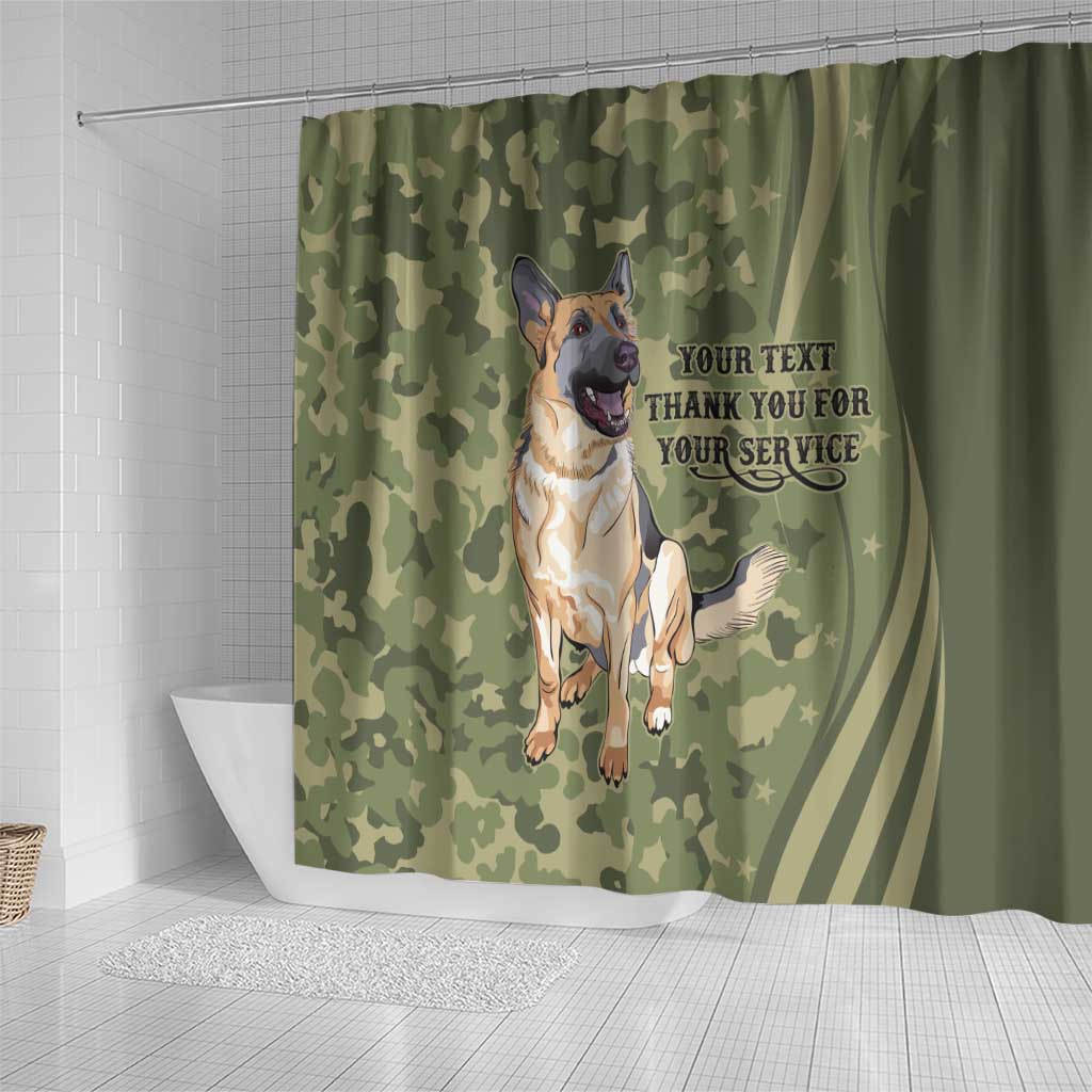 United States Canine Personalized Shower Curtain USA Military K9s Camouflage LT9