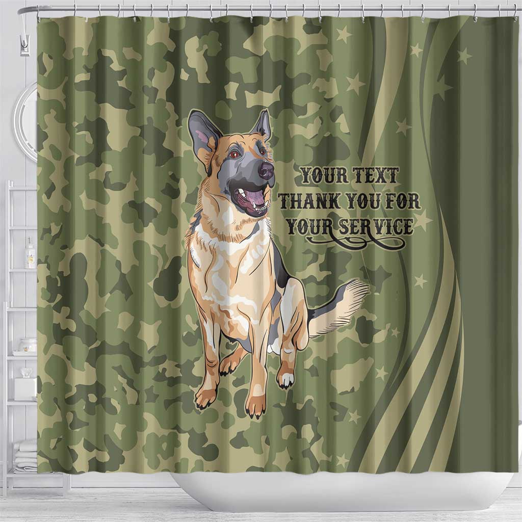 United States Canine Personalized Shower Curtain USA Military K9s Camouflage LT9