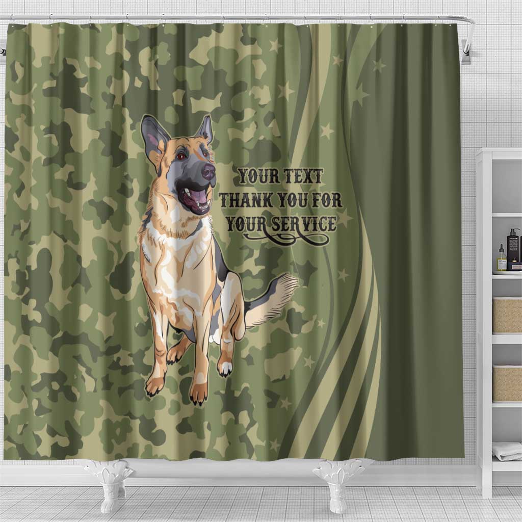 United States Canine Personalized Shower Curtain USA Military K9s Camouflage LT9