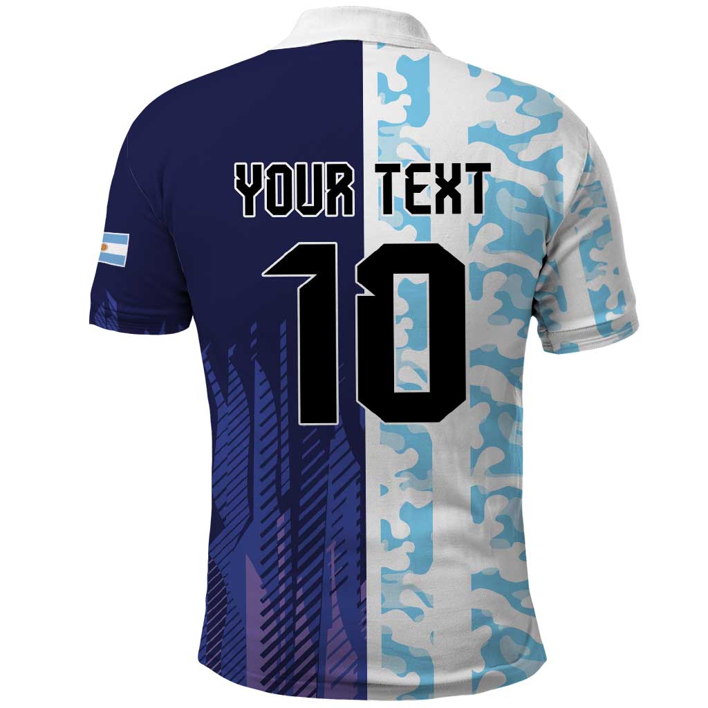 Argentina Football Custom Polo Shirt Vamos La Albiceleste Half Version LT9