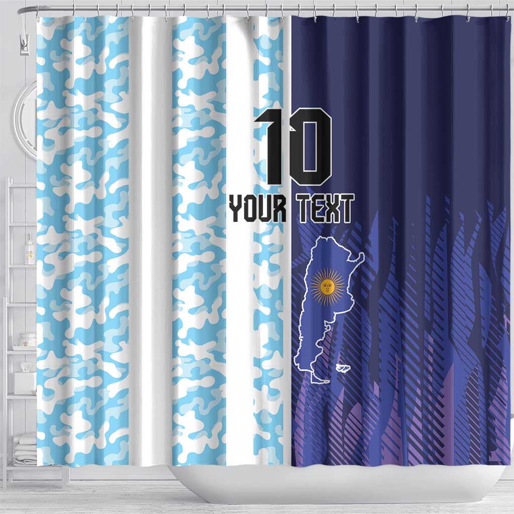 Argentina Football Custom Shower Curtain Vamos La Albiceleste Half Version LT9