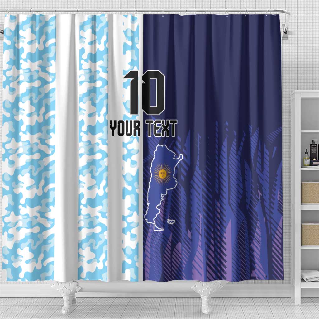 Argentina Football Custom Shower Curtain Vamos La Albiceleste Half Version LT9