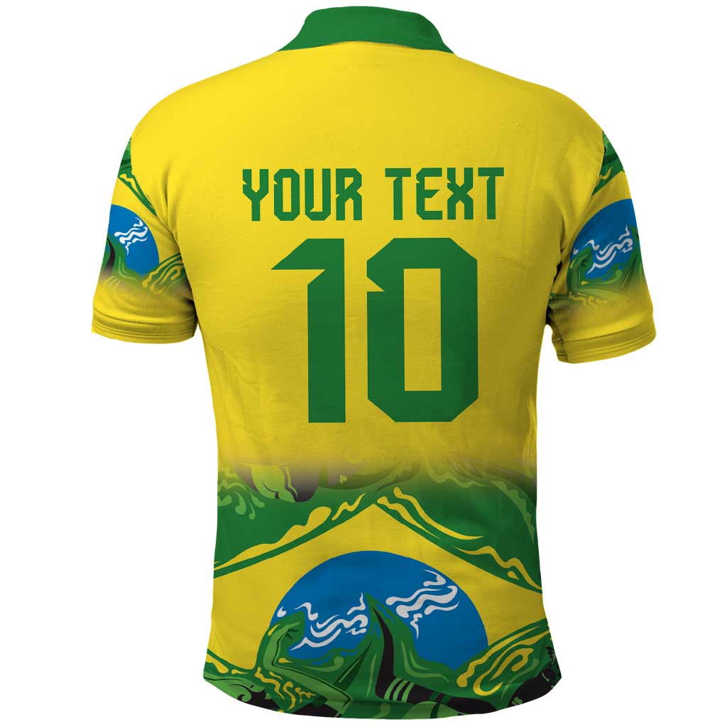 Brazil Football Custom Polo Shirt Brasil Birds Mascot Bora Brasil! LT9