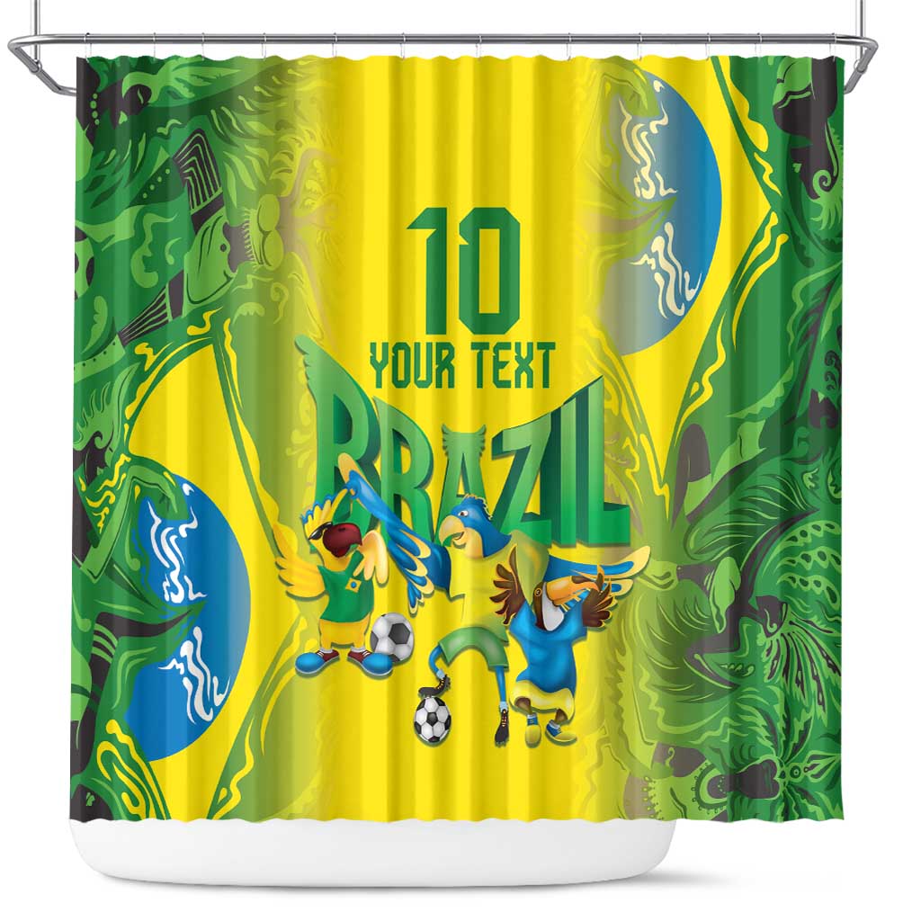 Brazil Football Custom Shower Curtain Brasil Birds Mascot Bora Brasil! LT9