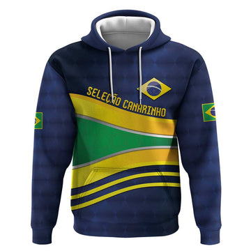 Brazil Football Custom Hoodie Selecao Canarinho Flag Motif LT9