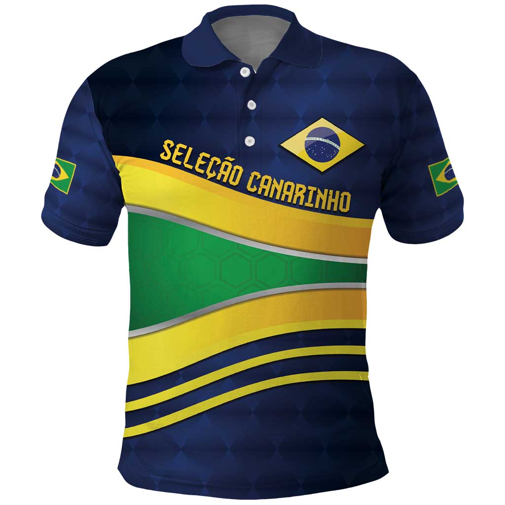 Brazil Football Custom Polo Shirt Selecao Canarinho Flag Motif LT9