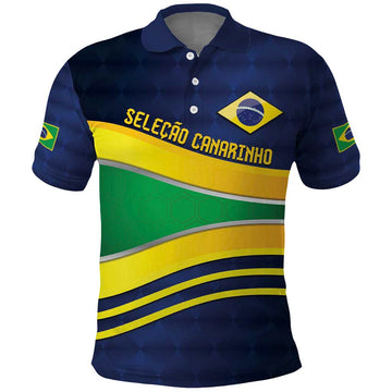 Brazil Football Custom Polo Shirt Selecao Canarinho Flag Motif LT9