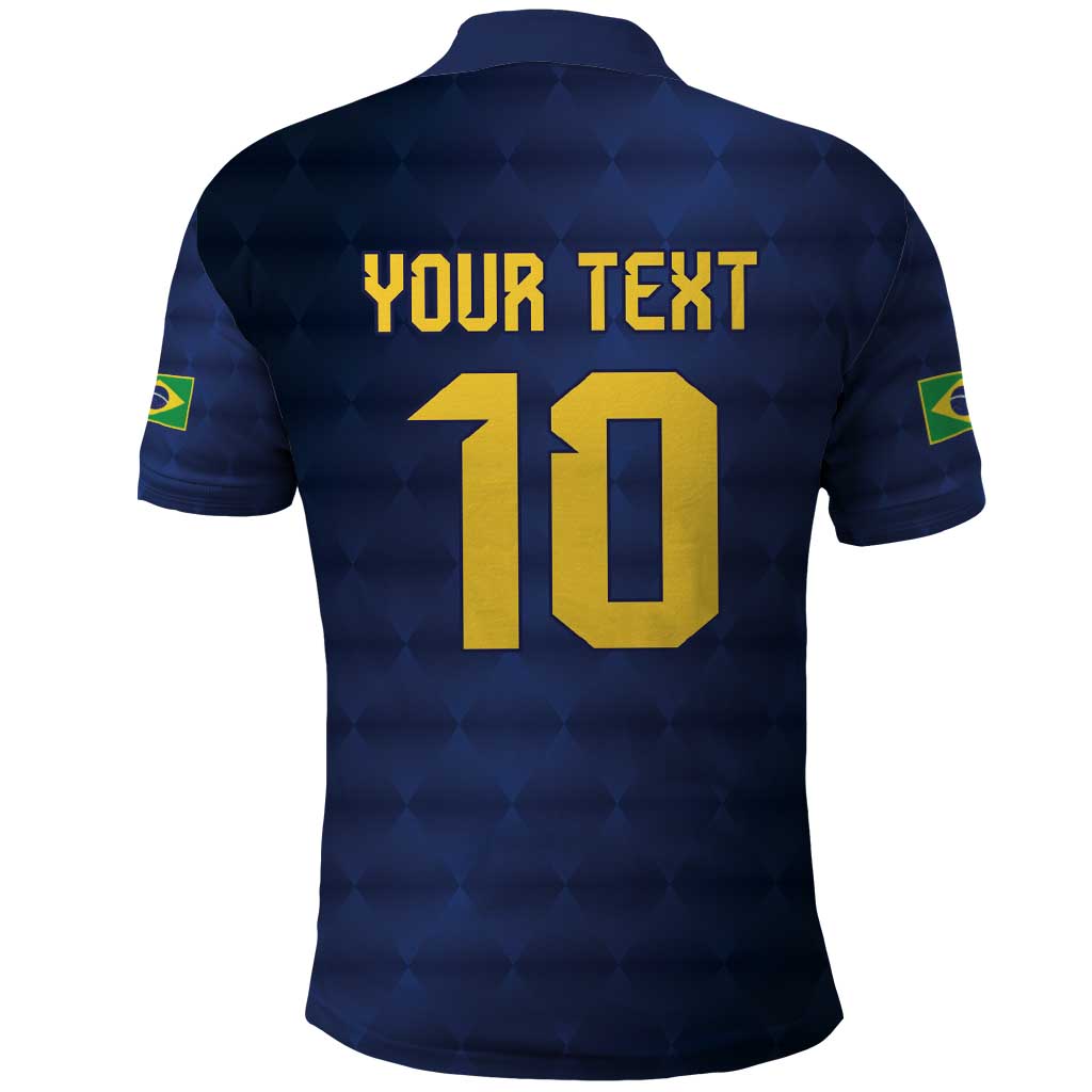 Brazil Football Custom Polo Shirt Selecao Canarinho Flag Motif LT9