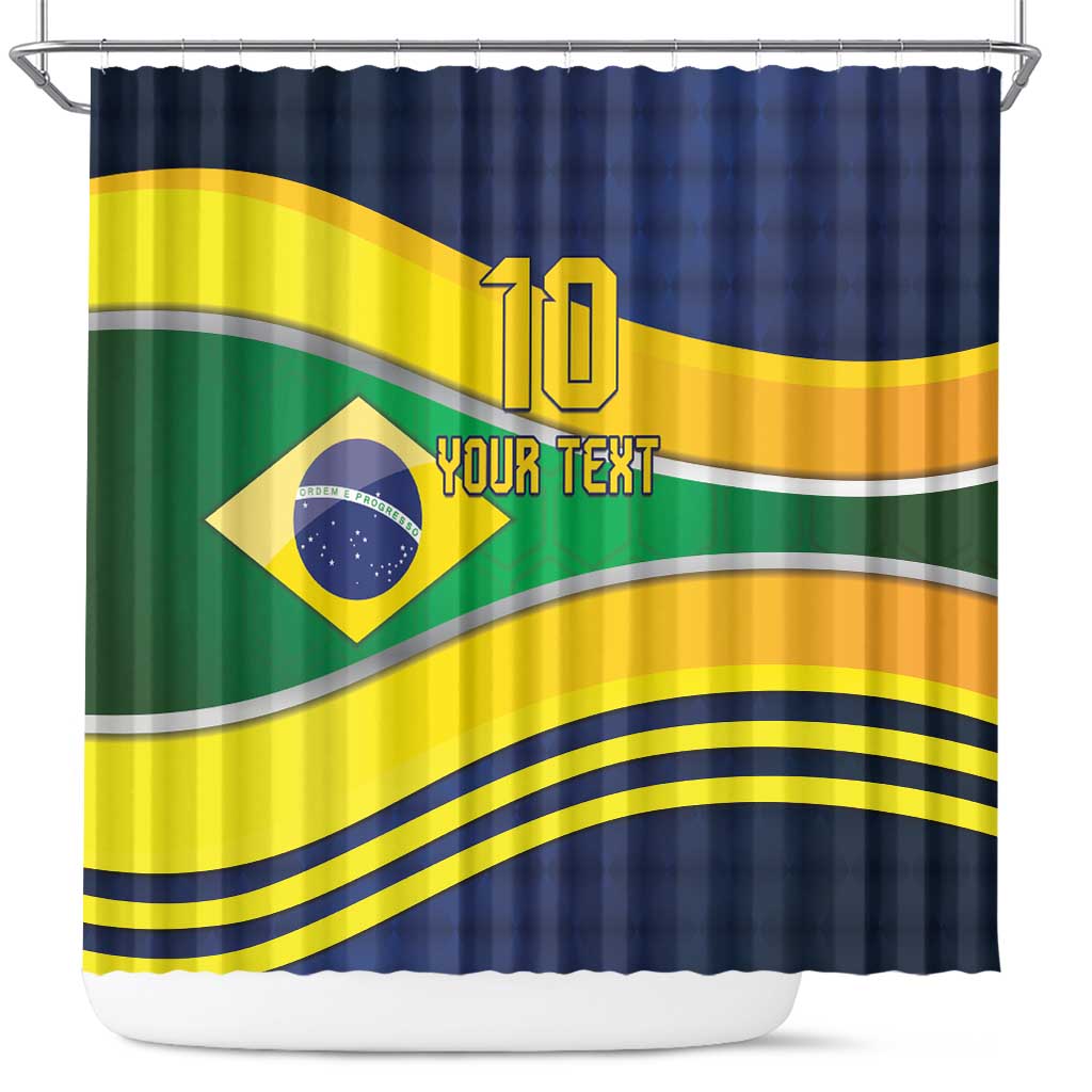 Brazil Football Custom Shower Curtain Selecao Canarinho Flag Motif LT9