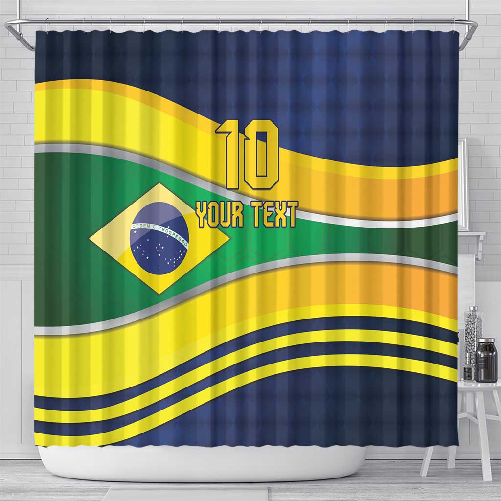 Brazil Football Custom Shower Curtain Selecao Canarinho Flag Motif LT9