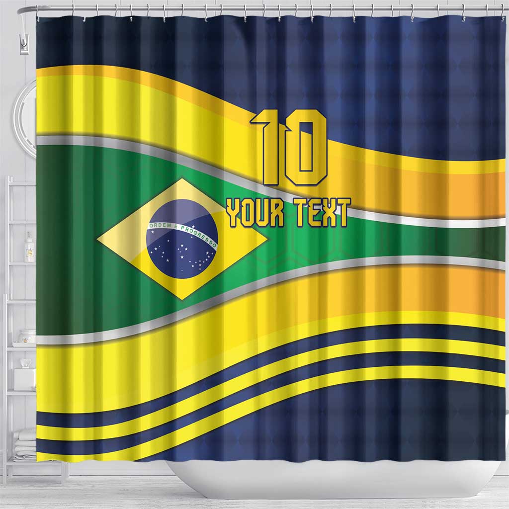 Brazil Football Custom Shower Curtain Selecao Canarinho Flag Motif LT9