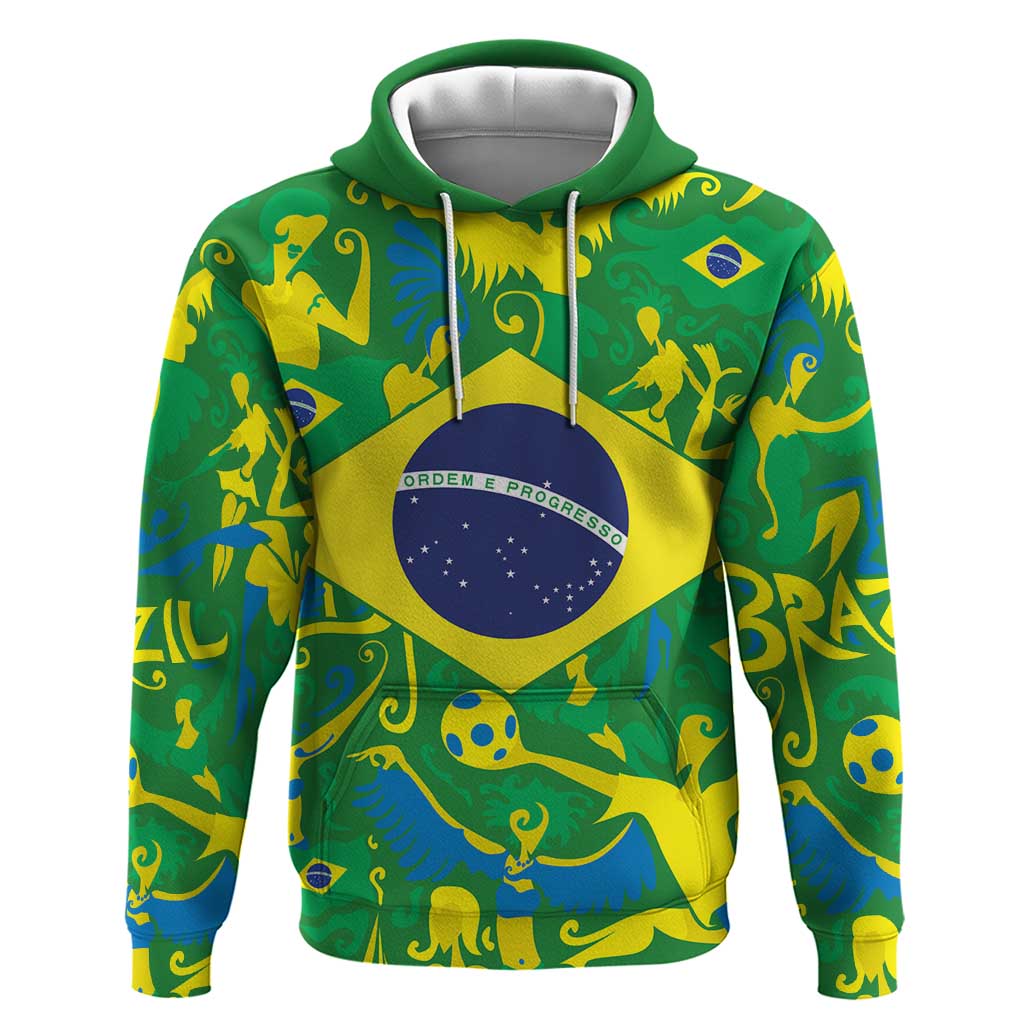 Brazil Ordem e Progresso Hoodie Native Brasil Mixed Together LT9