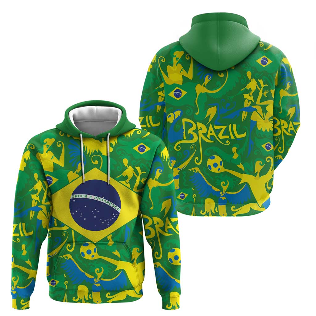 Brazil Ordem e Progresso Hoodie Native Brasil Mixed Together LT9
