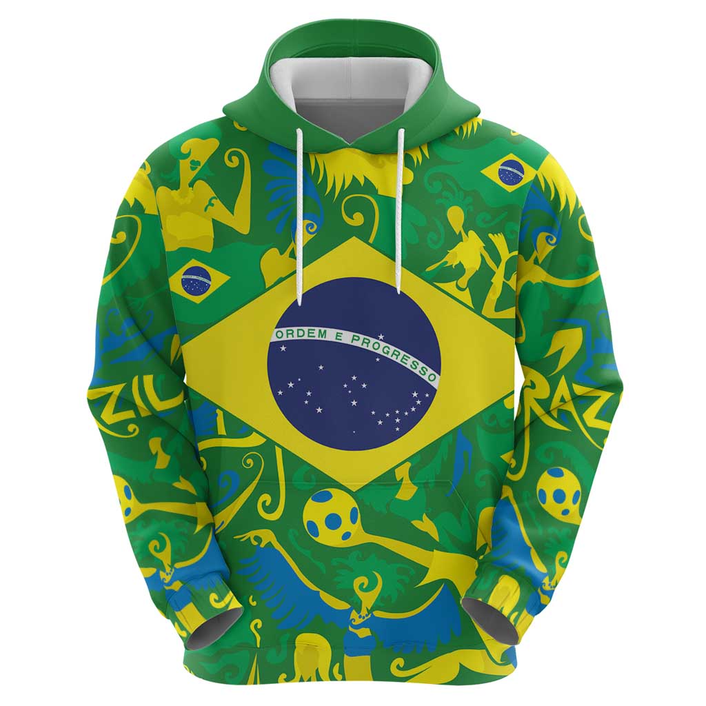 Brazil Ordem e Progresso Hoodie Native Brasil Mixed Together LT9