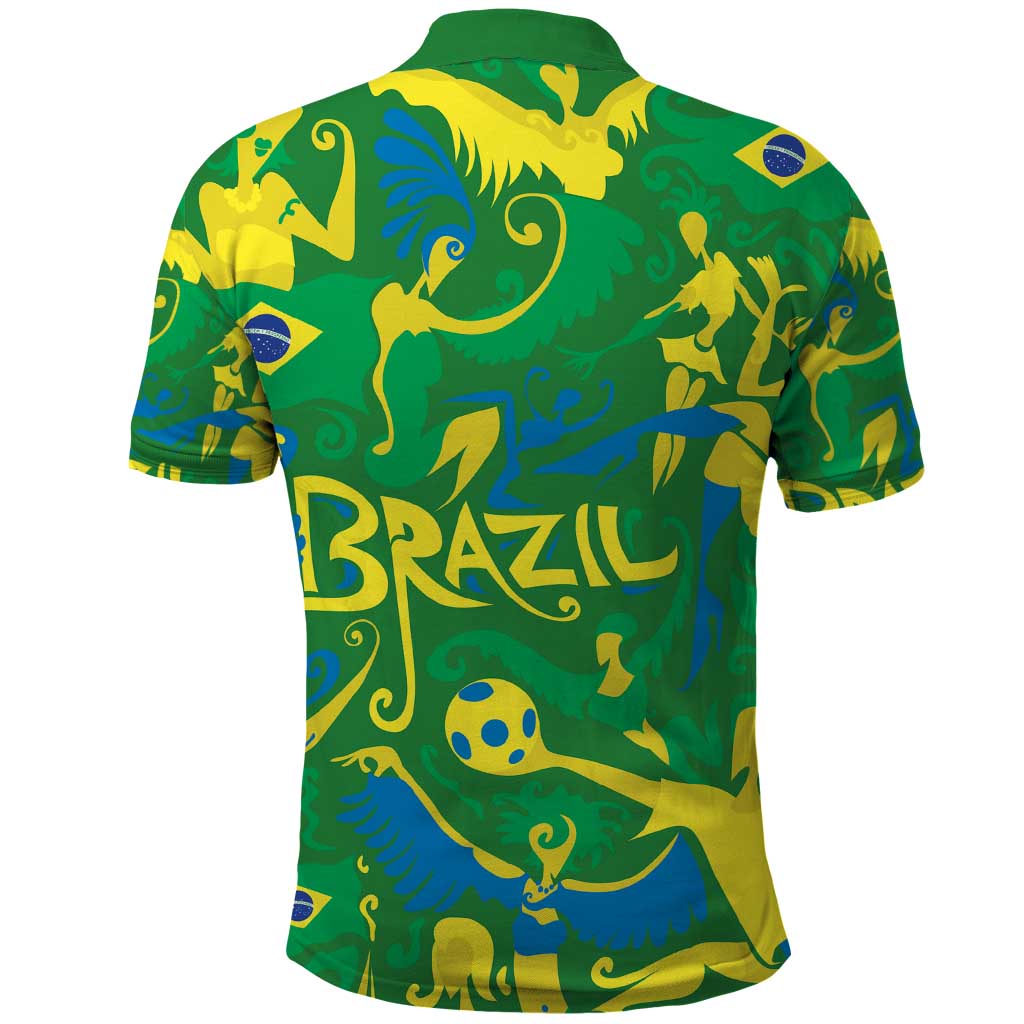 Brazil Ordem e Progresso Polo Shirt Native Brasil Mixed Together LT9
