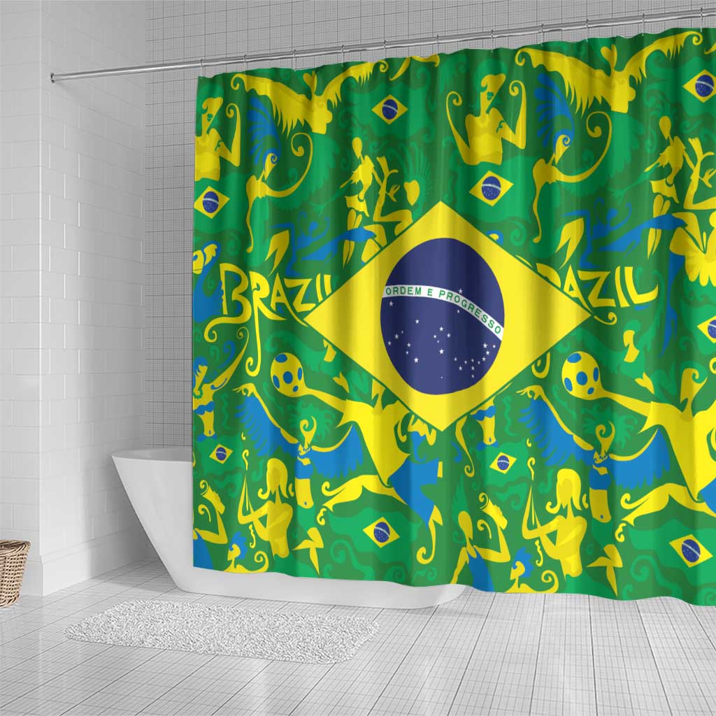 Brazil Ordem e Progresso Shower Curtain Native Brasil Mixed Together LT9