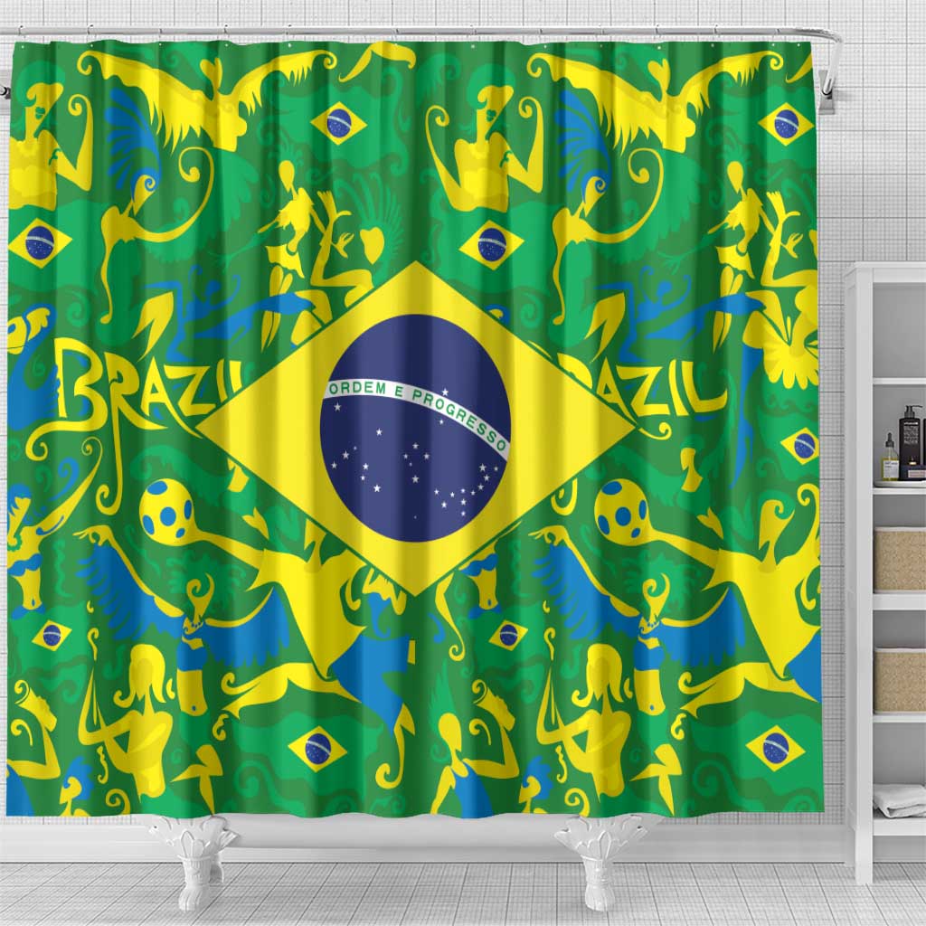 Brazil Ordem e Progresso Shower Curtain Native Brasil Mixed Together LT9