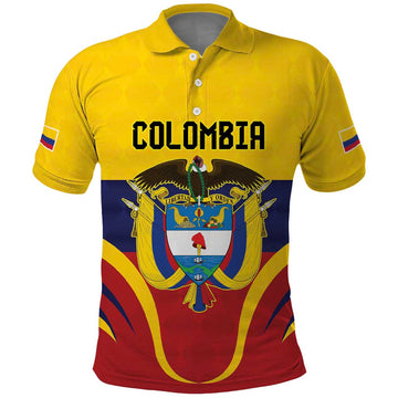 Colombia Football Custom Polo Shirt Come On Los Cafeteros Flag Style LT9