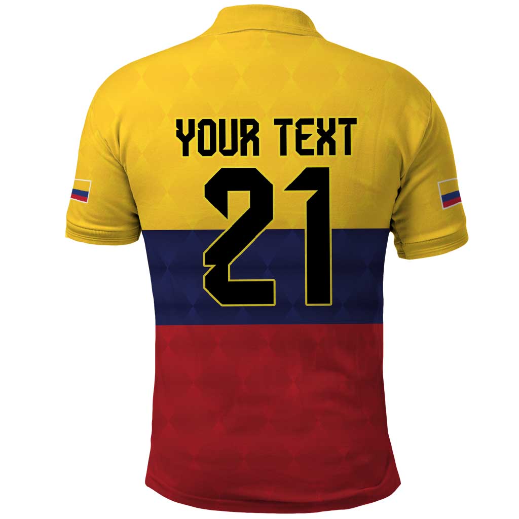 Colombia Football Custom Polo Shirt Come On Los Cafeteros Flag Style LT9