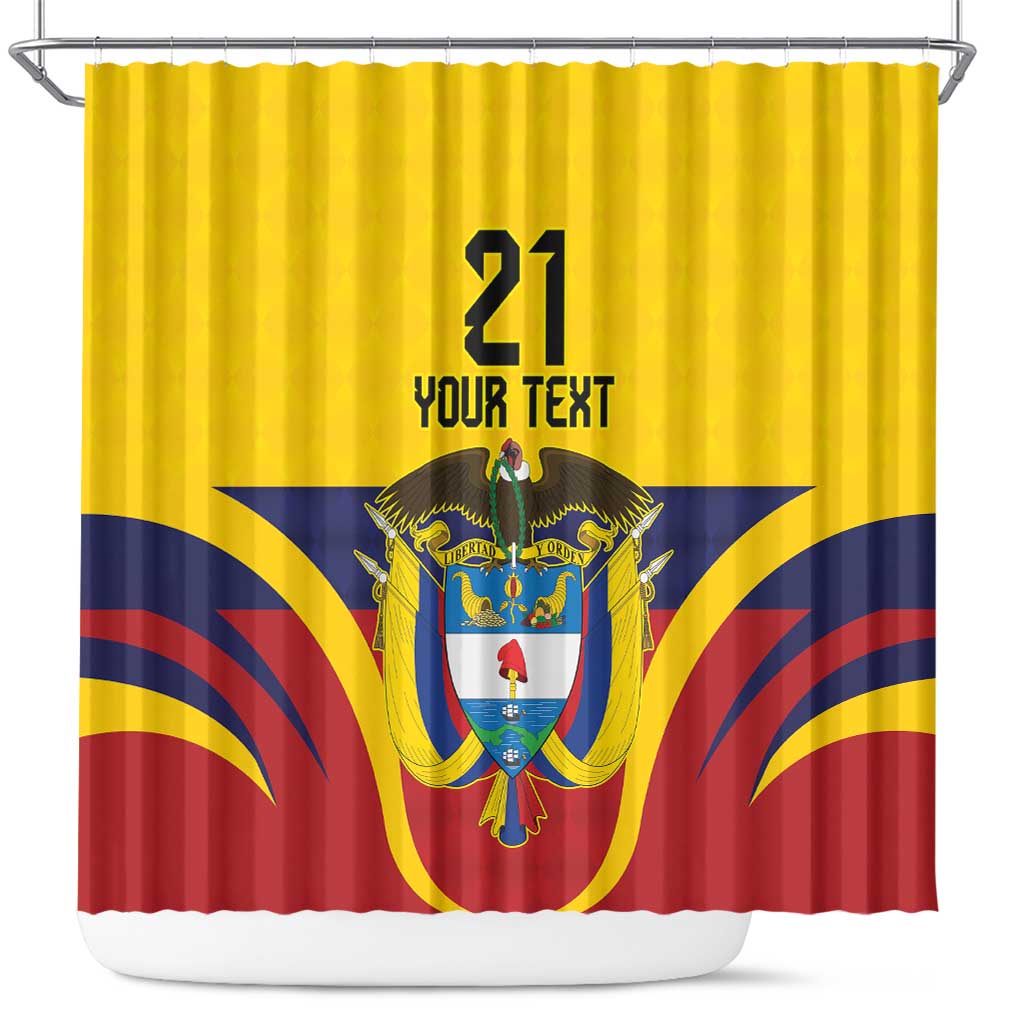 Colombia Football Custom Shower Curtain Come On Los Cafeteros Flag Style LT9