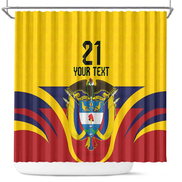 Colombia Football Custom Shower Curtain Come On Los Cafeteros Flag Style LT9