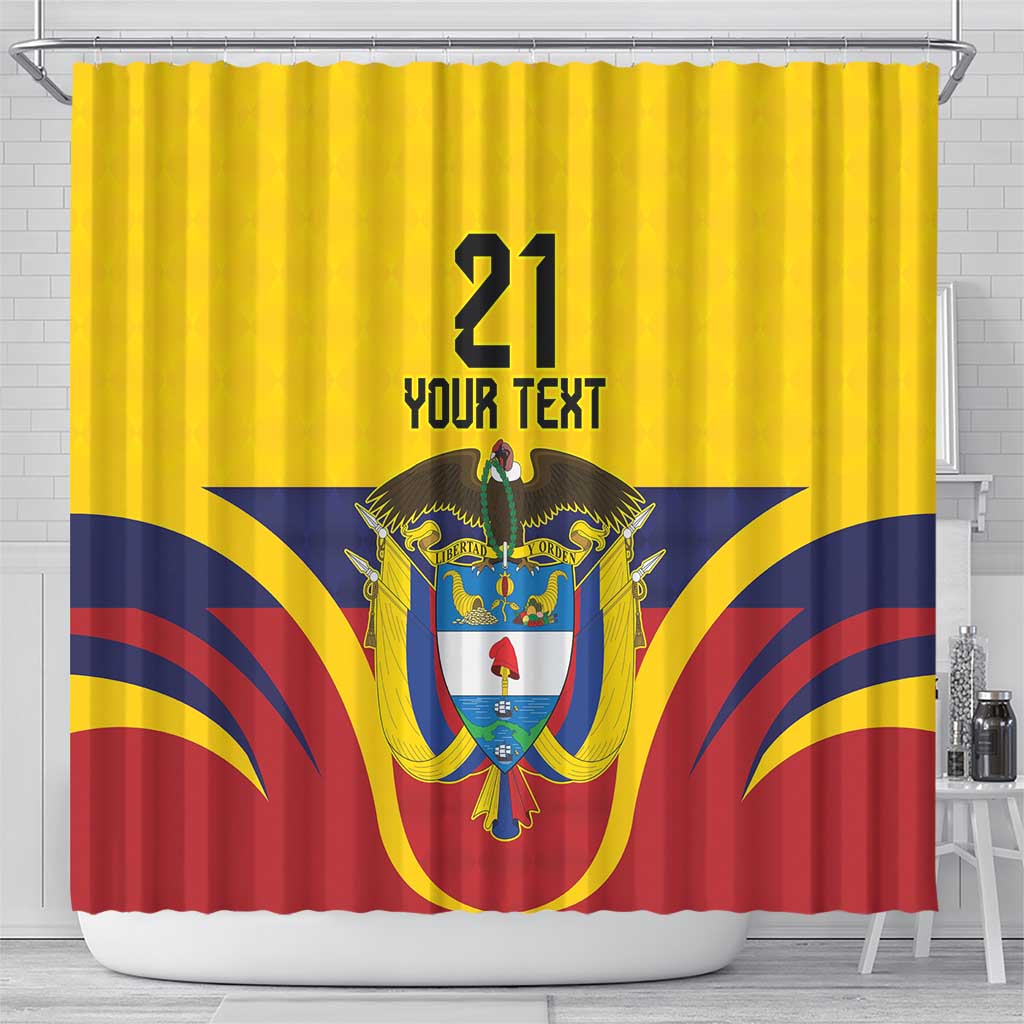 Colombia Football Custom Shower Curtain Come On Los Cafeteros Flag Style LT9