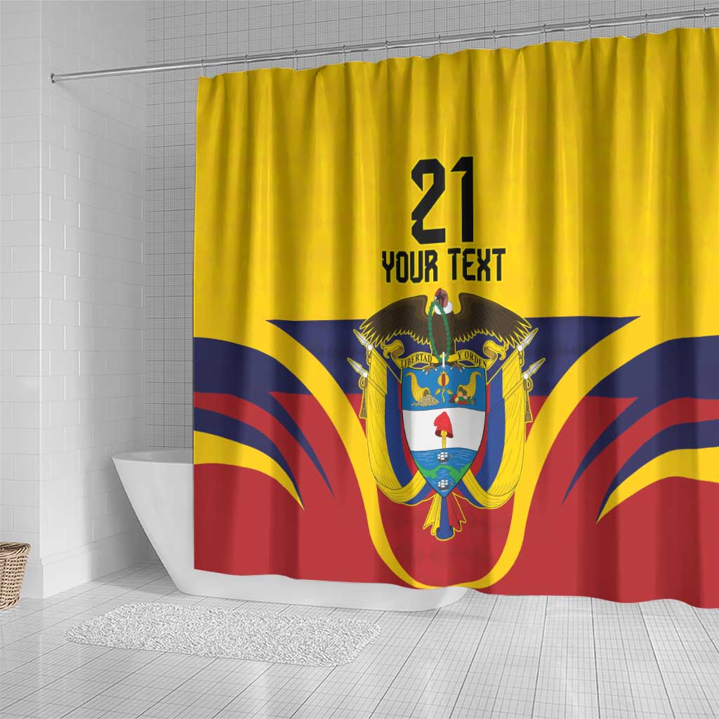 Colombia Football Custom Shower Curtain Come On Los Cafeteros Flag Style LT9