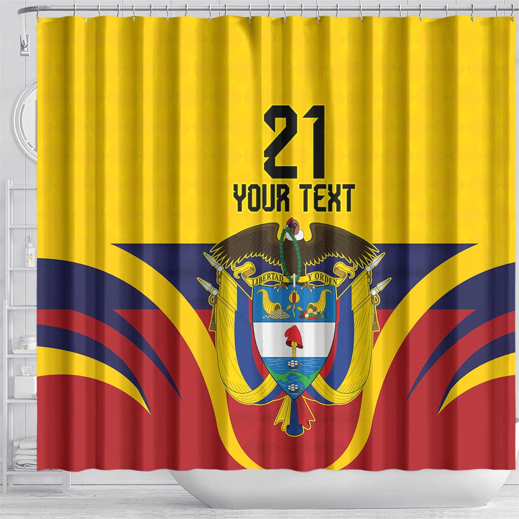 Colombia Football Custom Shower Curtain Come On Los Cafeteros Flag Style LT9