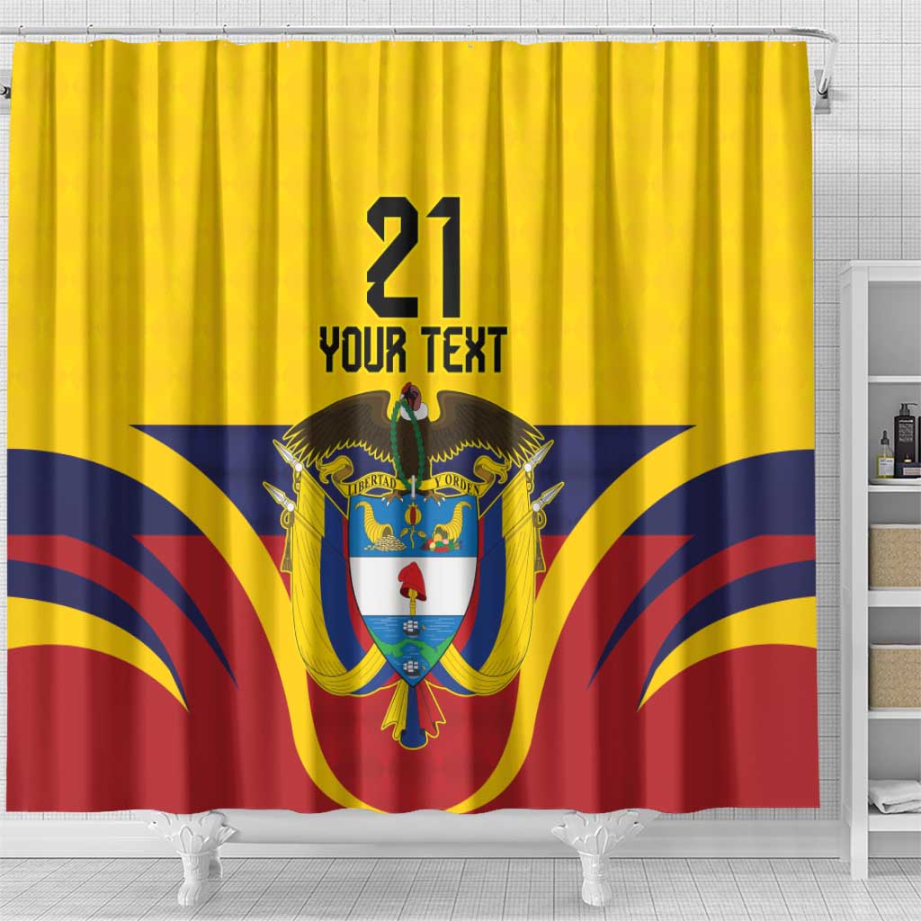 Colombia Football Custom Shower Curtain Come On Los Cafeteros Flag Style LT9