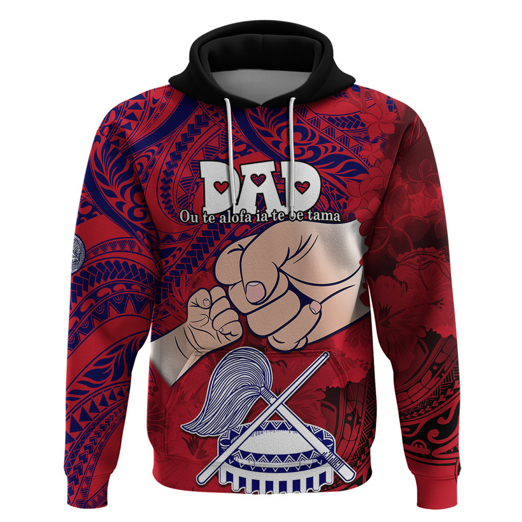 Dads Day American Samoa Hoodie Dad Ou Te Alofa Ia Te Oe Tama - Polynesian Flowers Tribal LT9