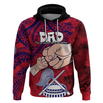 Dads Day American Samoa Hoodie Dad Ou Te Alofa Ia Te Oe Tama - Polynesian Flowers Tribal LT9