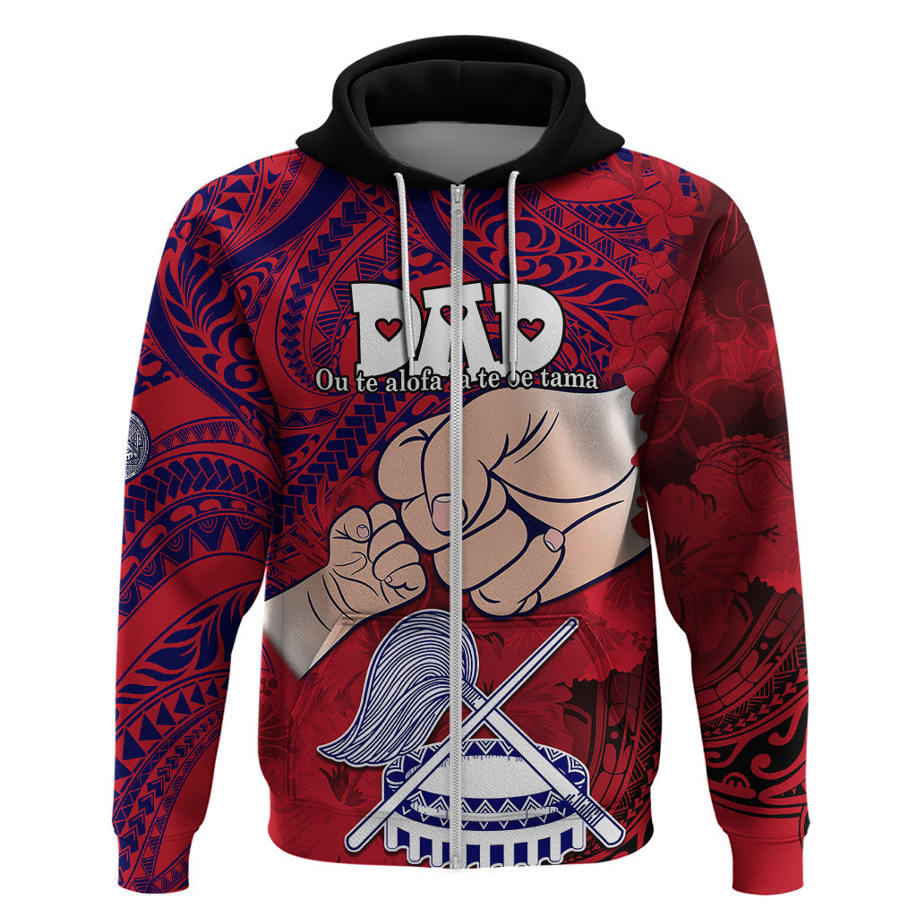 Dads Day American Samoa Hoodie Dad Ou Te Alofa Ia Te Oe Tama - Polynesian Flowers Tribal LT9