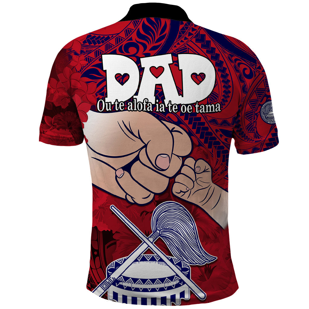 Dads Day American Samoa Polo Shirt Dad Ou Te Alofa Ia Te Oe Tama - Polynesian Flowers Tribal LT9