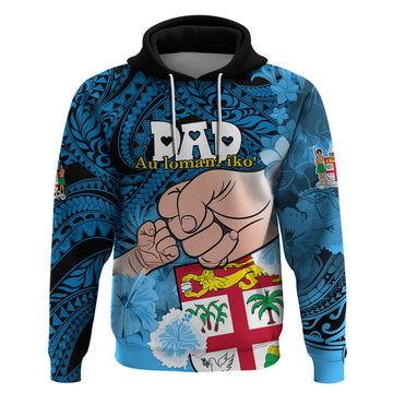 Dads Day Fiji Hoodie Dad Au Lomani Iko - Polynesian Flowers Tribal LT9