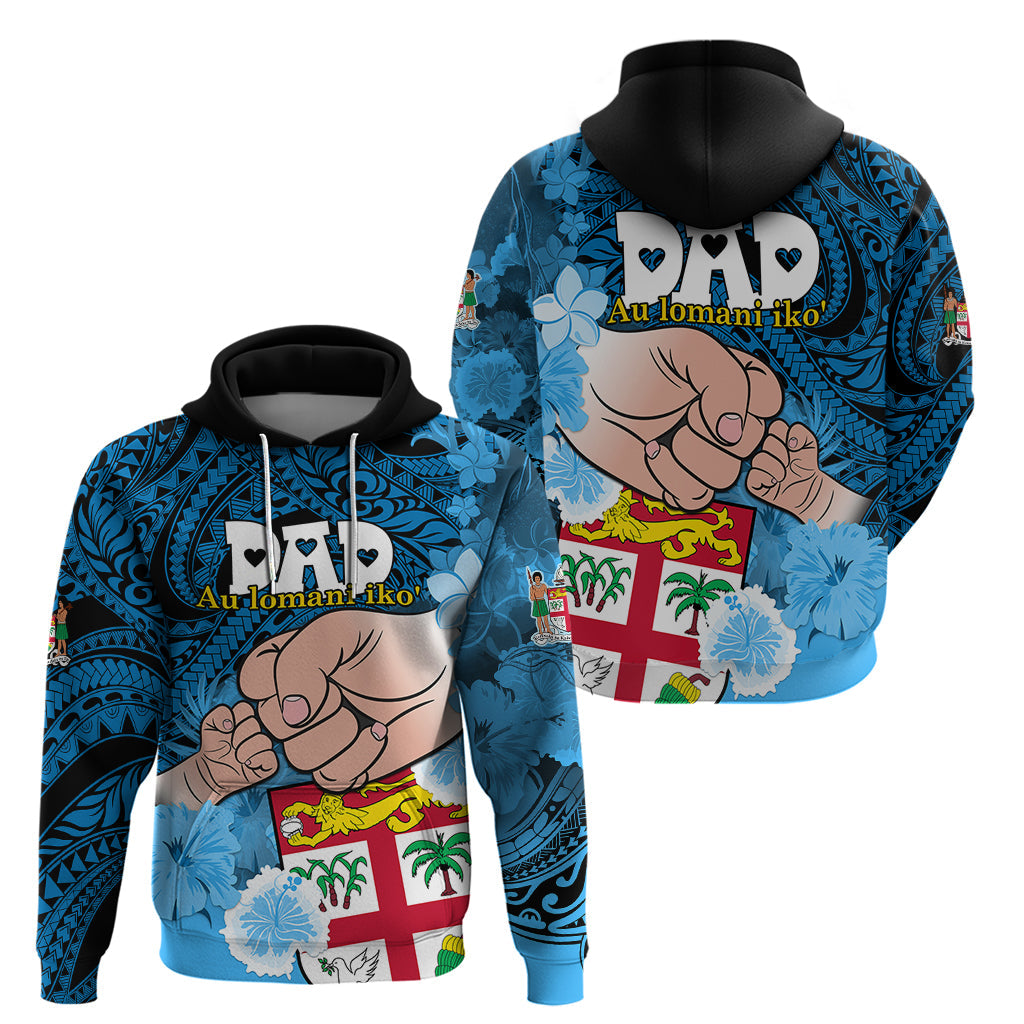 Fathers Day Polynesian Islands Fiji Hoodie Dad Au Lomani Iko - Polynesian Flowers Tribal LT9