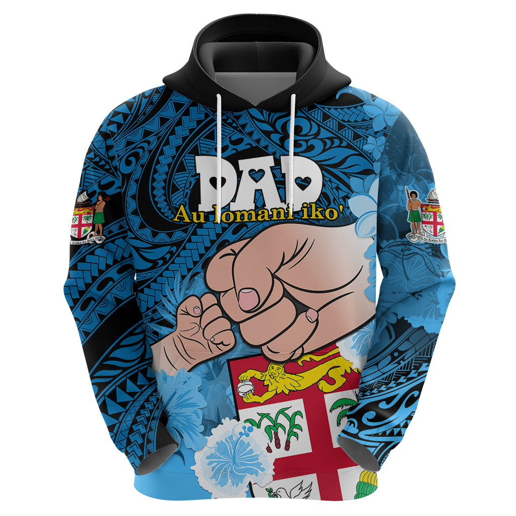 Dads Day Fiji Hoodie Dad Au Lomani Iko - Polynesian Flowers Tribal LT9
