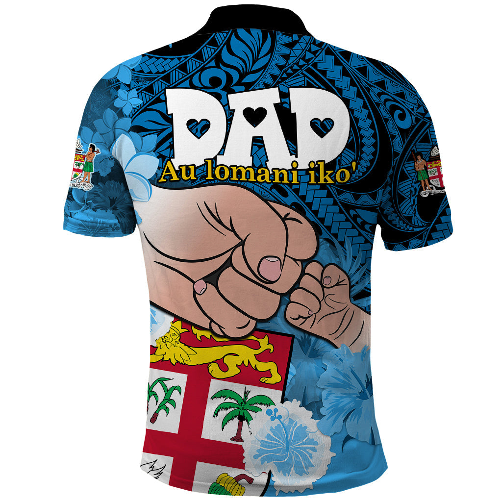 Dads Day Fiji Polo Shirt Dad Au Lomani Iko - Polynesian Flowers Tribal LT9