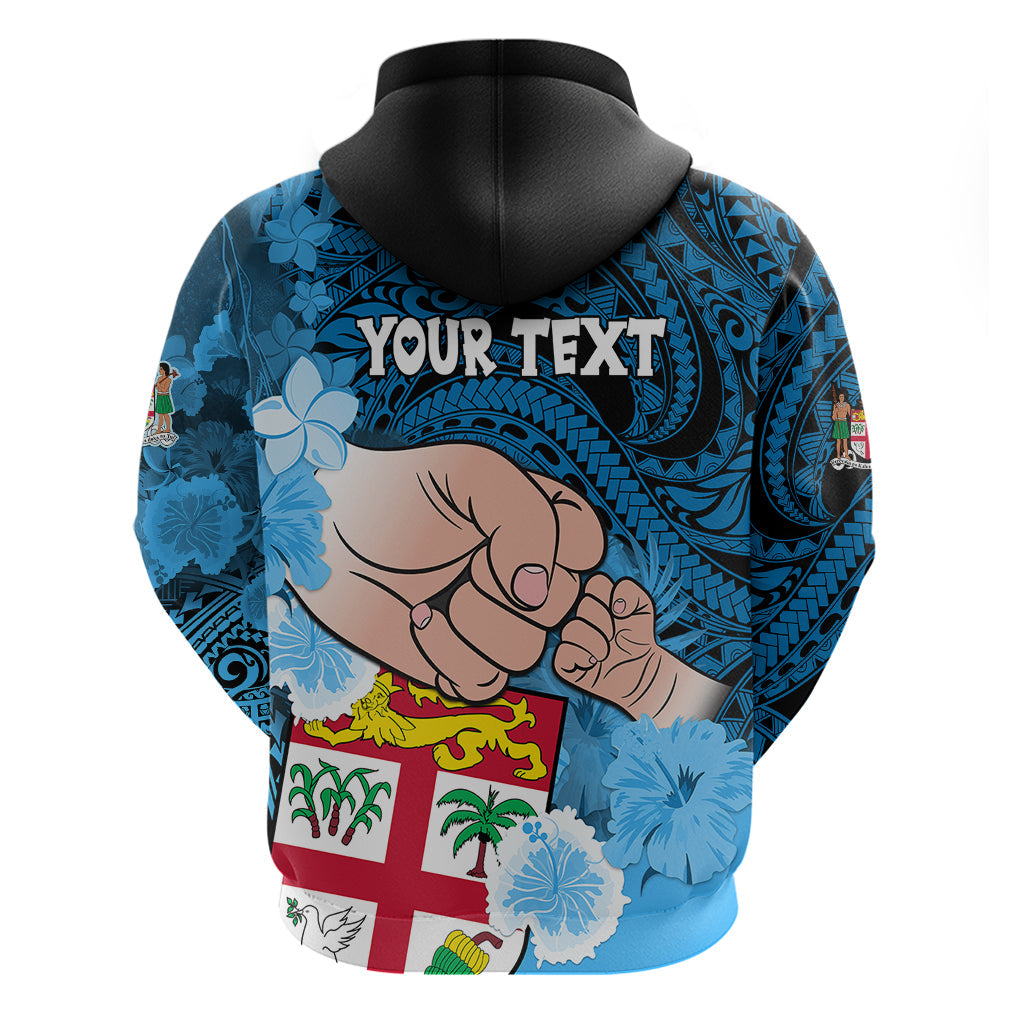Personalised Dads Day Fiji Hoodie Dad Au Lomani Iko - Polynesian Flowers Tribal LT9