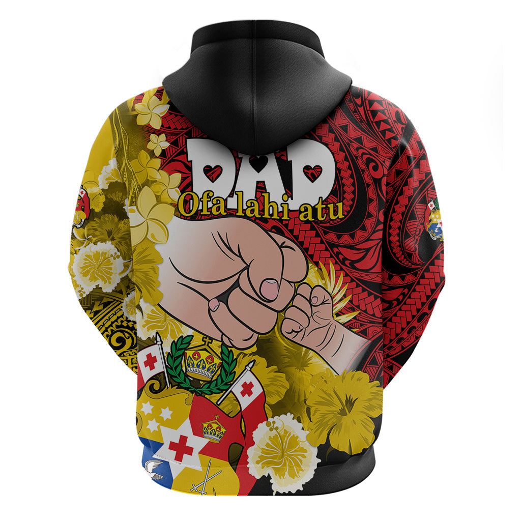 Fathers Day Polynesian Islands Tonga Hoodie Dad Ofa lahi atu - Polynesian Flowers Tribal LT9