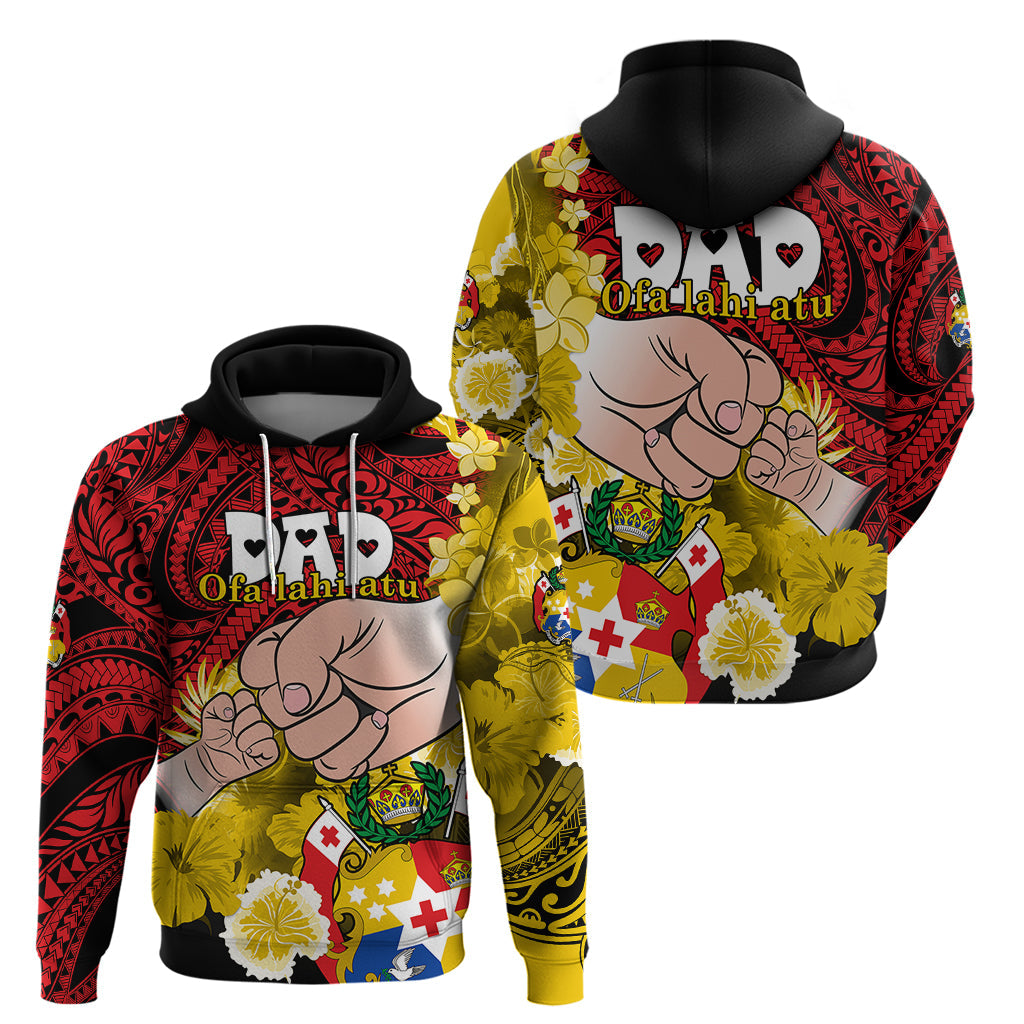 Fathers Day Polynesian Islands Tonga Hoodie Dad Ofa lahi atu - Polynesian Flowers Tribal LT9