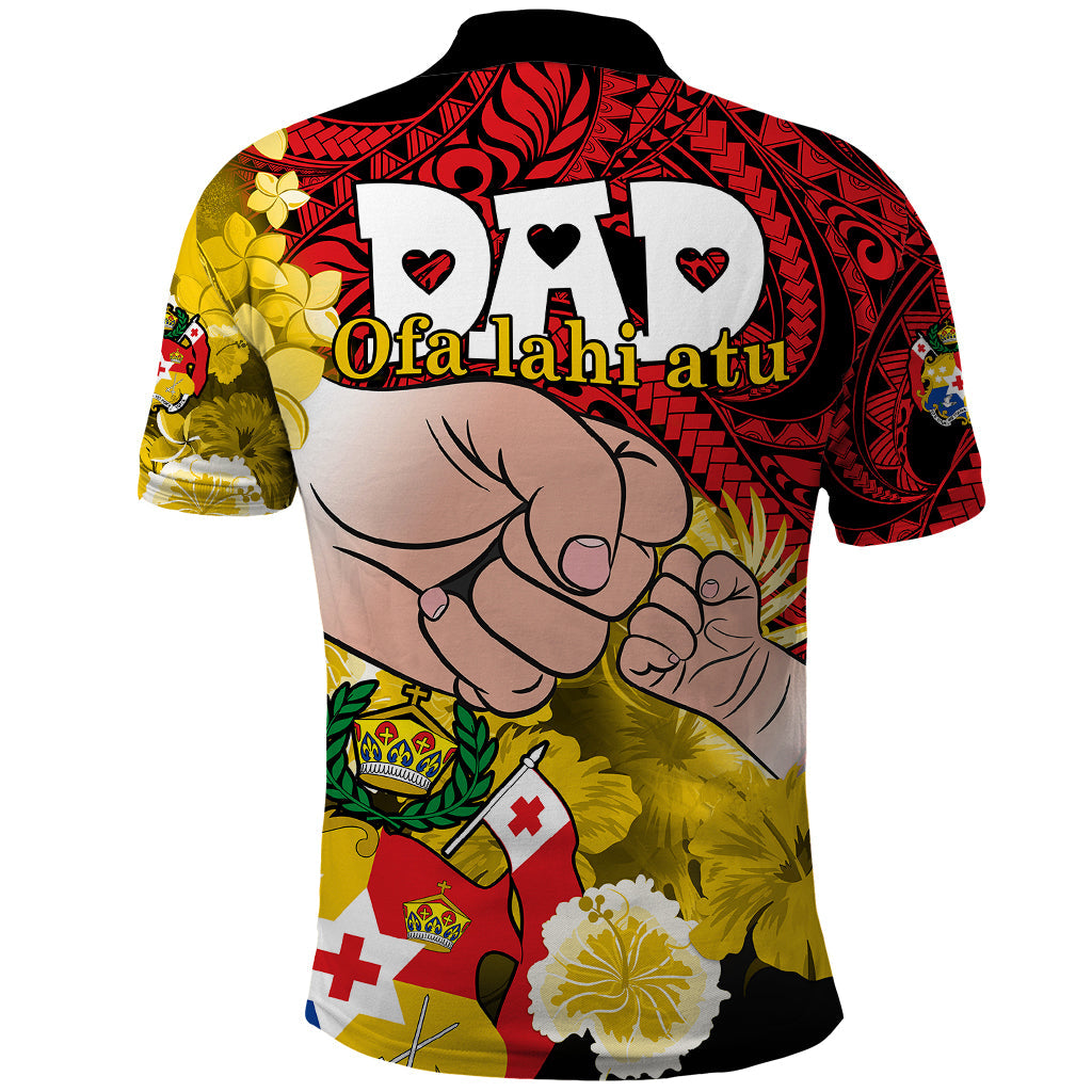 Dads Day Tonga Polo Shirt Dad Ofa lahi atu - Polynesian Flowers Tribal LT9