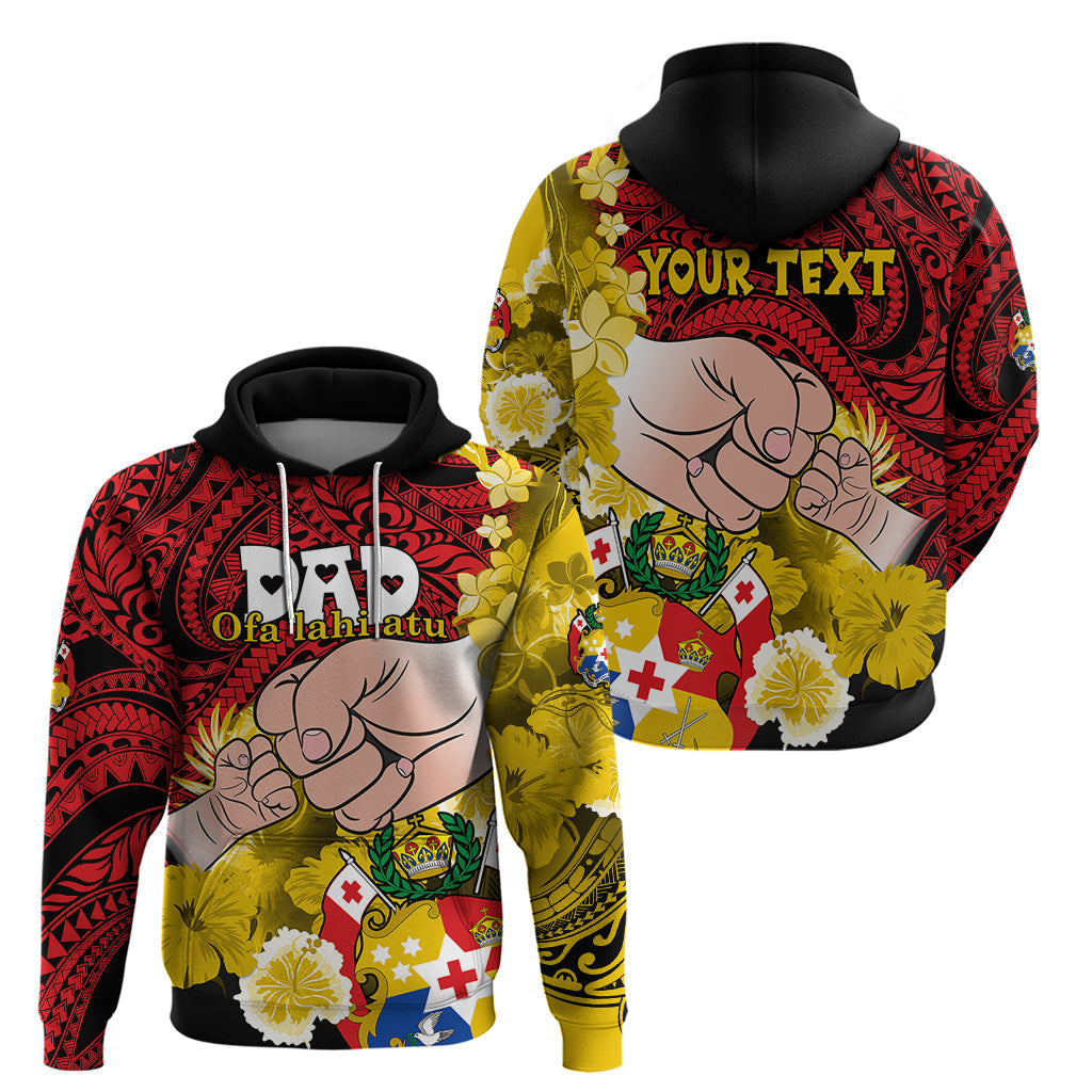 Personalised Dads Day Tonga Hoodie Dad Ofa lahi atu - Polynesian Flowers Tribal LT9