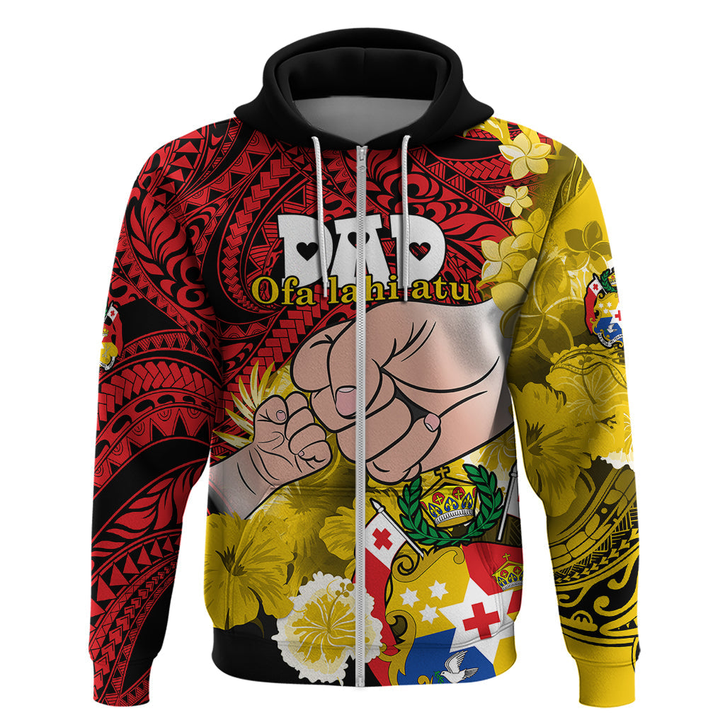 Personalised Dads Day Tonga Hoodie Dad Ofa lahi atu - Polynesian Flowers Tribal LT9