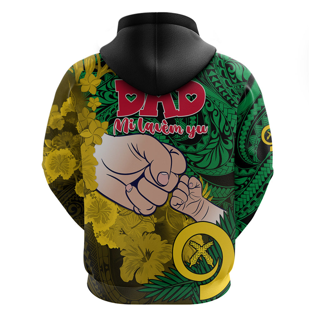 Dads Day Vanuatu Hoodie Dad Mi lavem yu - Polynesian Flowers Tribal LT9