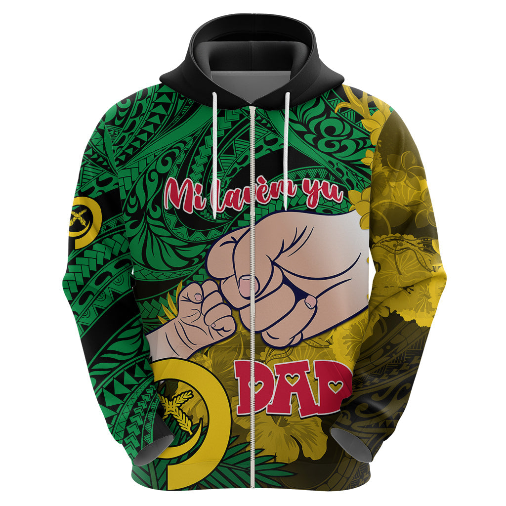 Fathers Day Polynesian Islands Vanuatu Hoodie Dad Mi lavem yu - Polynesian Flowers Tribal LT9